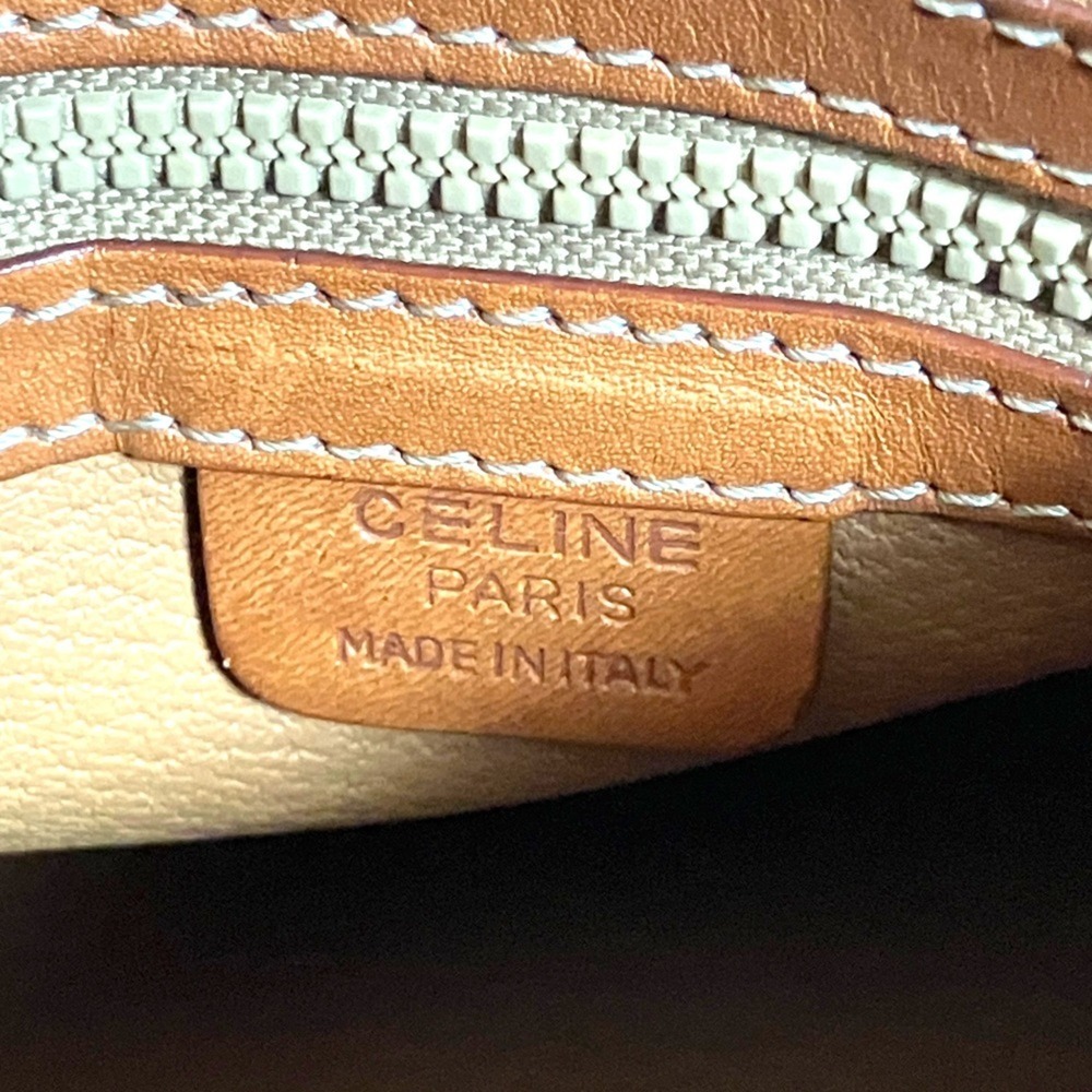 CELINE Old M94 Macadam Pattern Mini Boston Bag Handbag Drum Brown Women's - Picture 9 of 9